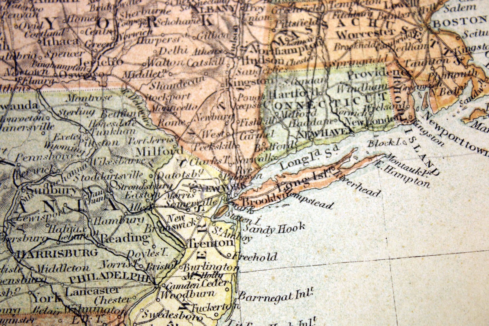 1865 Map Eastern United States Black’s Atlas Edinburgh Bartholomew Antique Color