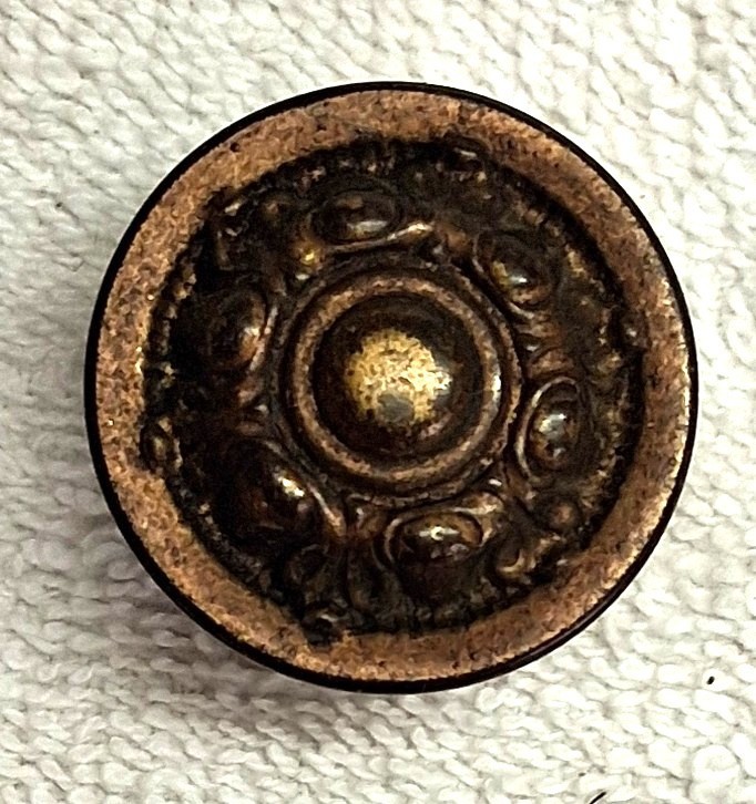 ANTIQUE HEAVY METAL ROUND DRAWER, DOOR,DESK,BIN PULL /KNOB 1 1/8 IN. DIAMETER