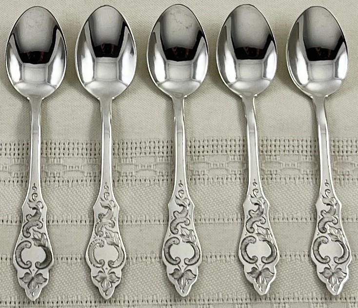 Robbe & Berking Ostfriesen R&B 90 Silverplate Demitasse Spoons 5 Germany 4.25″