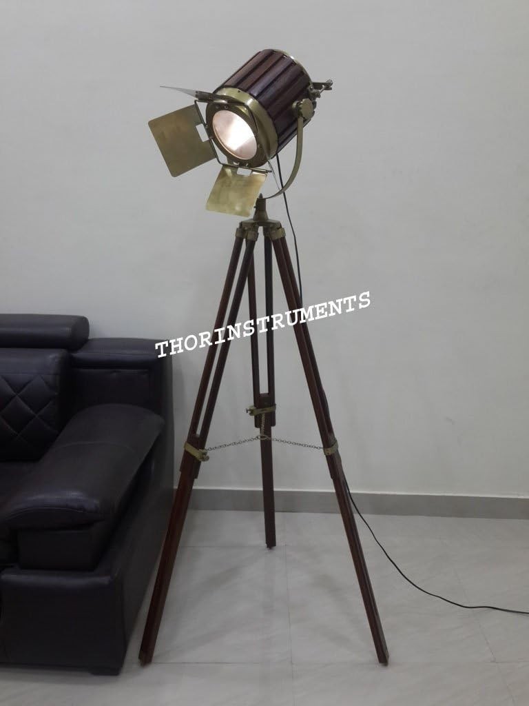 Vintage Nautical Spotlight Tripod Floor Lamp Christmas Gifts Decor Rustic