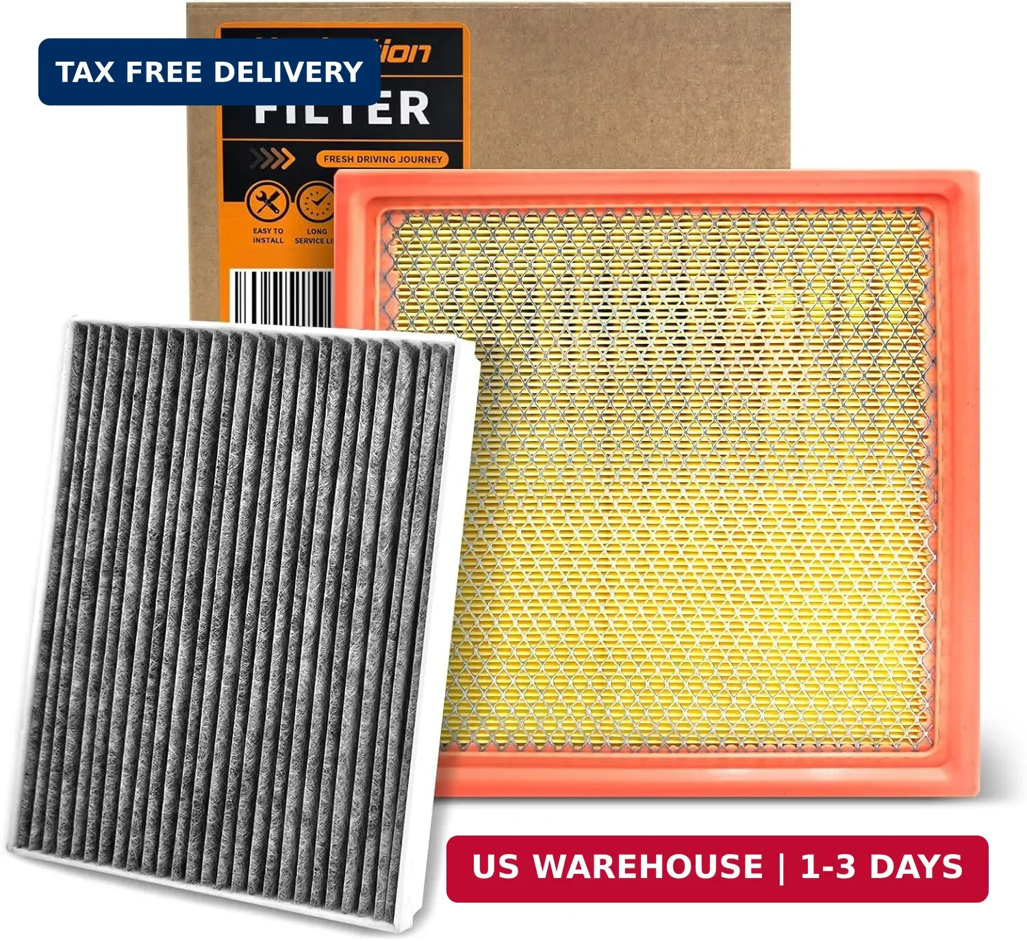 Cabin Engine Air Filter W/Activated Carbon Kit for Ford F150(2015-2025) 2.7L 3.0