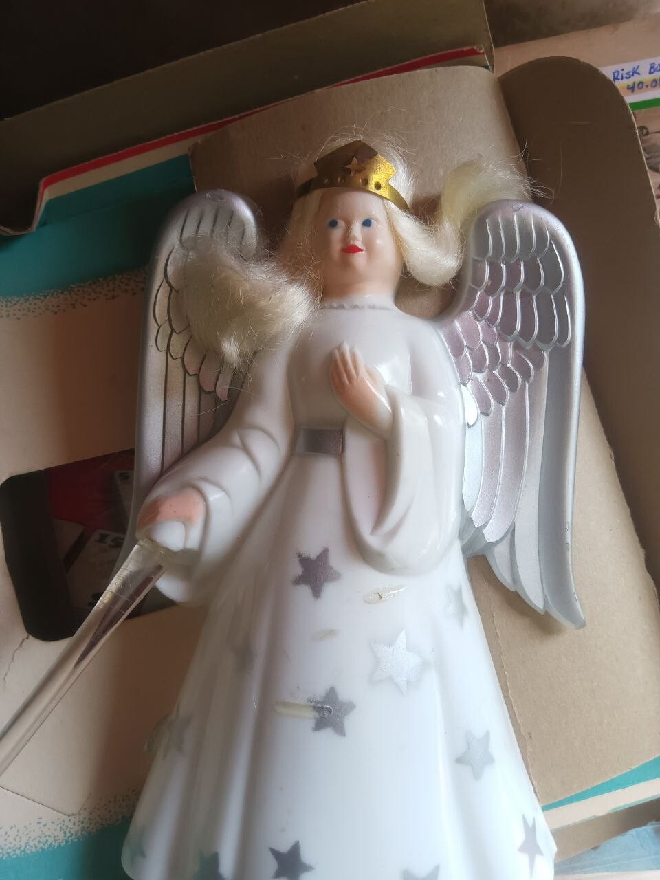 VINTAGE ILLUMINATED ANGEL-LITE WITH STAR WAND
