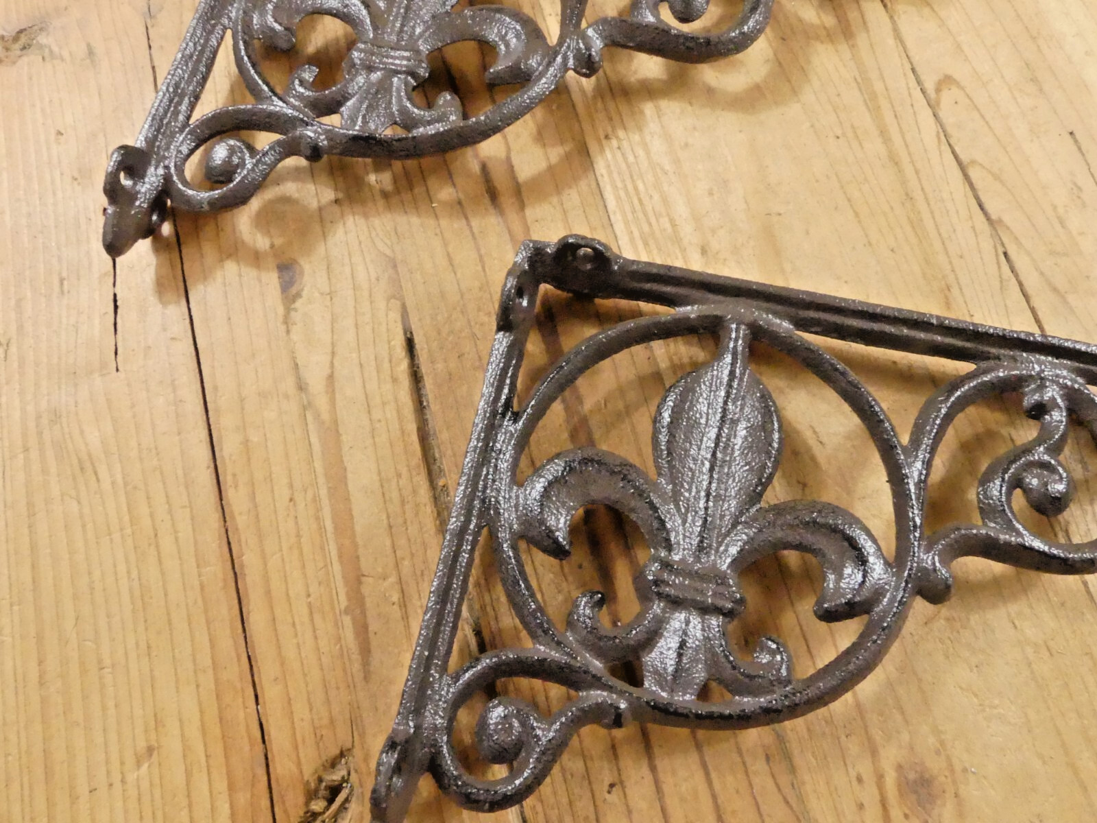 6 FLEUR DE LIS SHELF BRACKET BRACES CORBELS PLANT HANGERS FRENCH VINTAGE LOOK