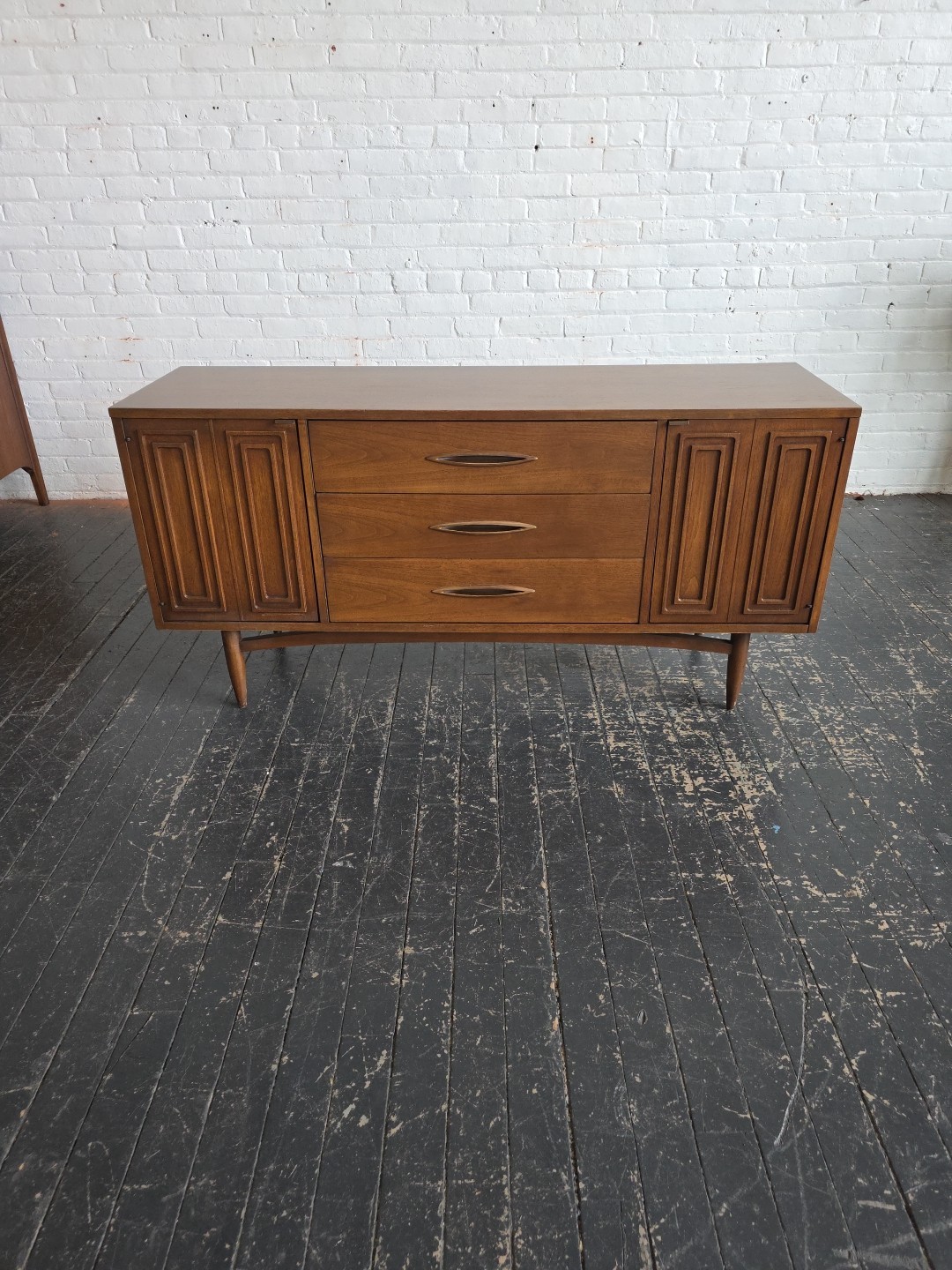 Mid-Century Modern Broyhill Sculptra Walnut Sideboard