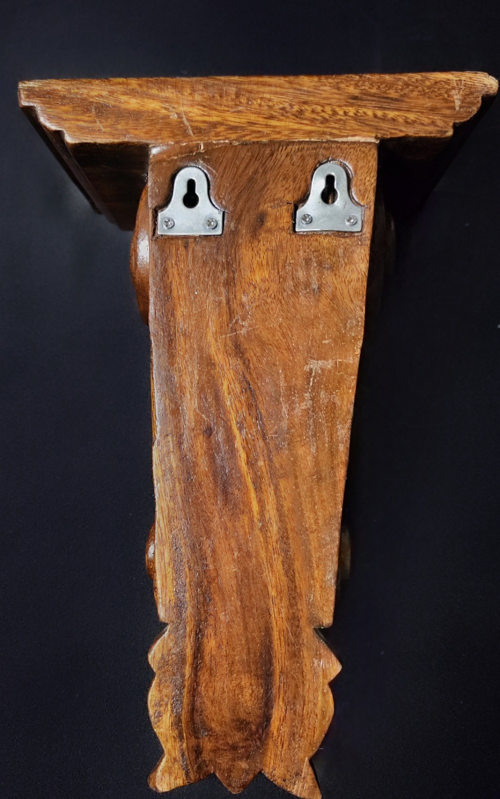 Vtg Coordinated Wood Corbel Pair Mismatched Carved Sconces Shelf Brackets