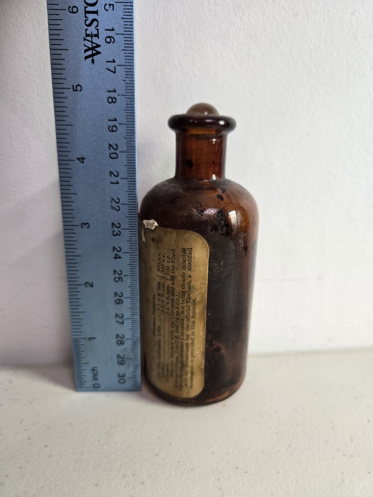 Antique Calumba Roller Bottle Liquid Extract Medicine Bottle Glass Marble Herbal