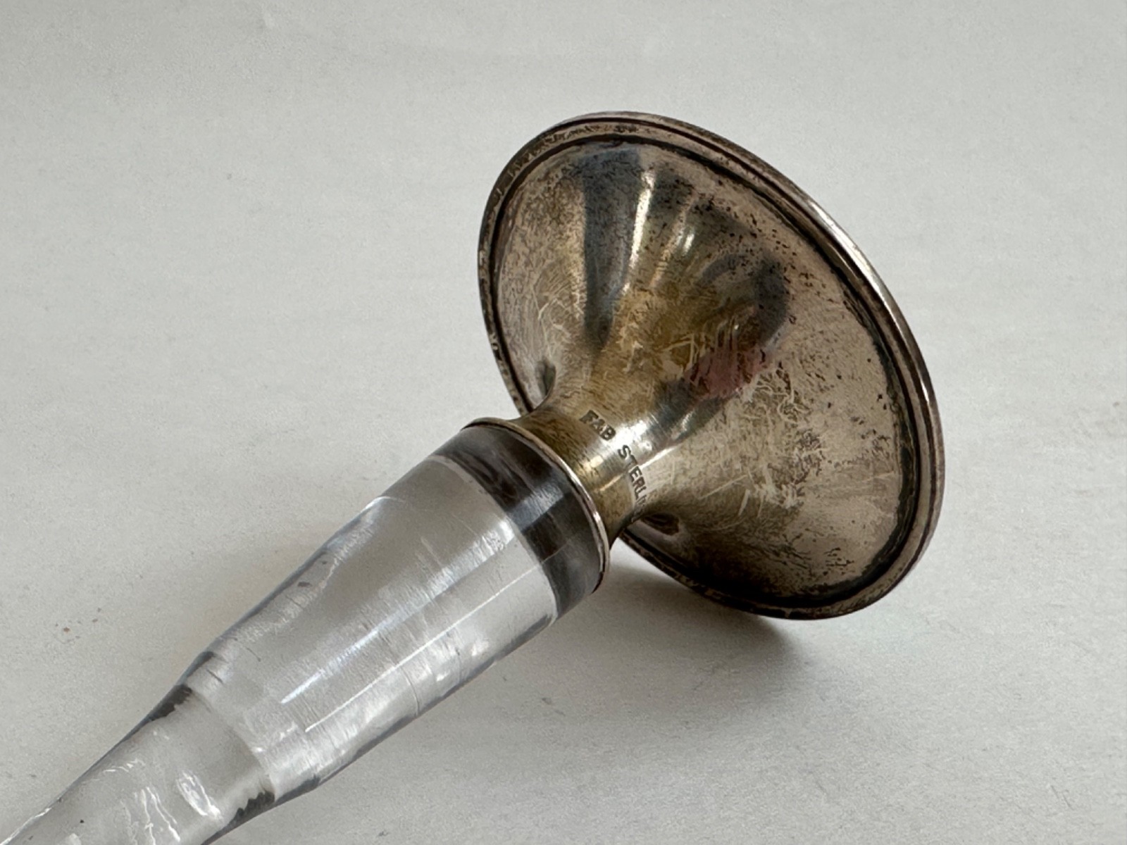 Antique Foster & Bailey Sterling Silver Guilloche Enamel Perfume Bottle Stopper