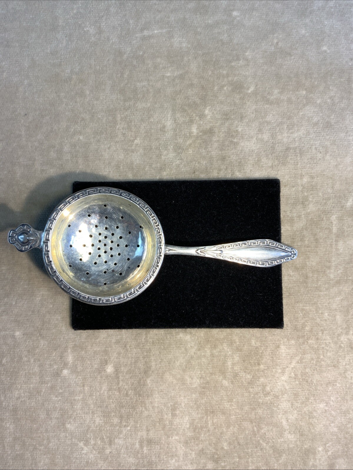 Antique / Vintage Sterling Silver Tea Strainer with Dragon Hallmark