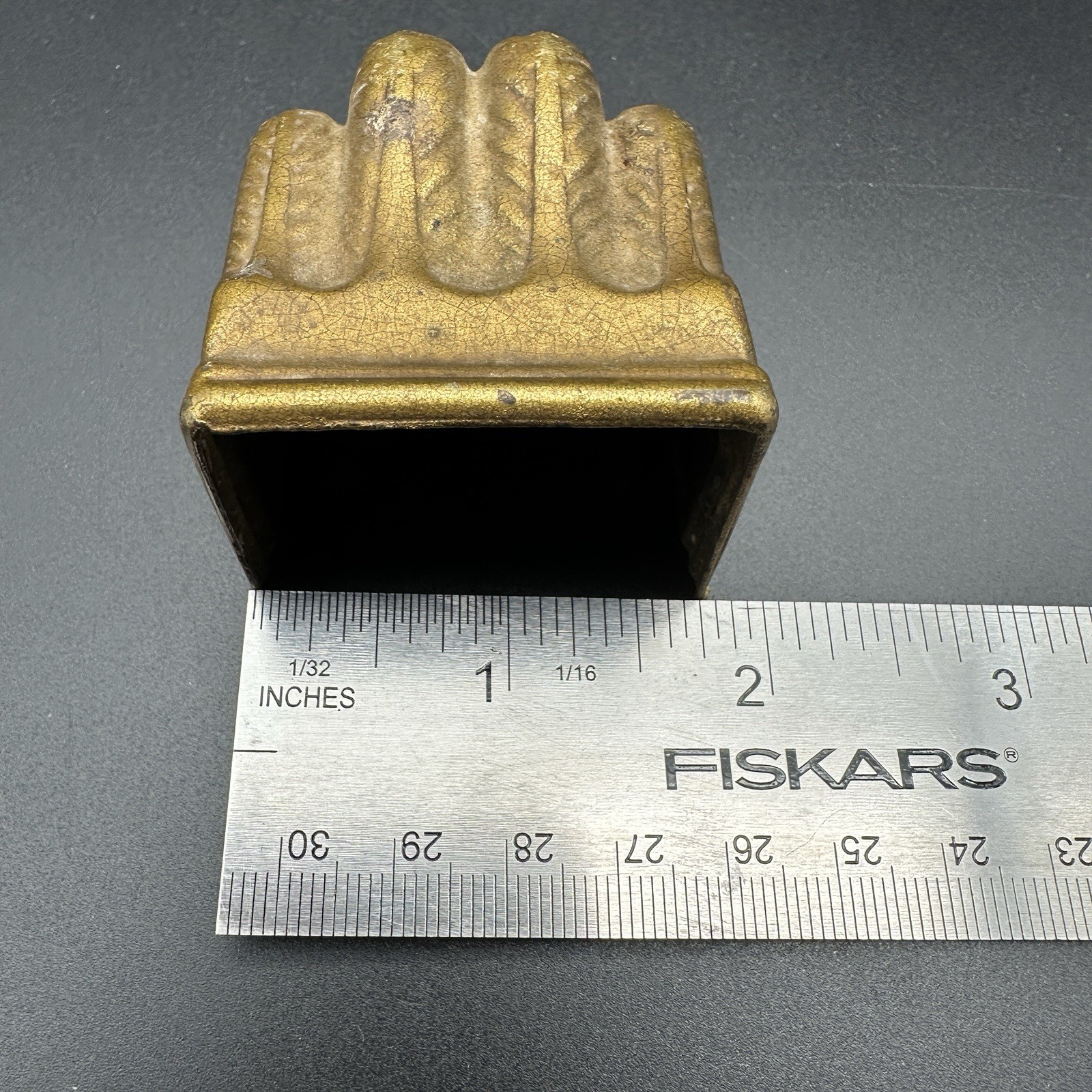 Antique Brass Plated 4-toe Duncan Phyfe, Empire Claw Foot Furniture Leg Cap.