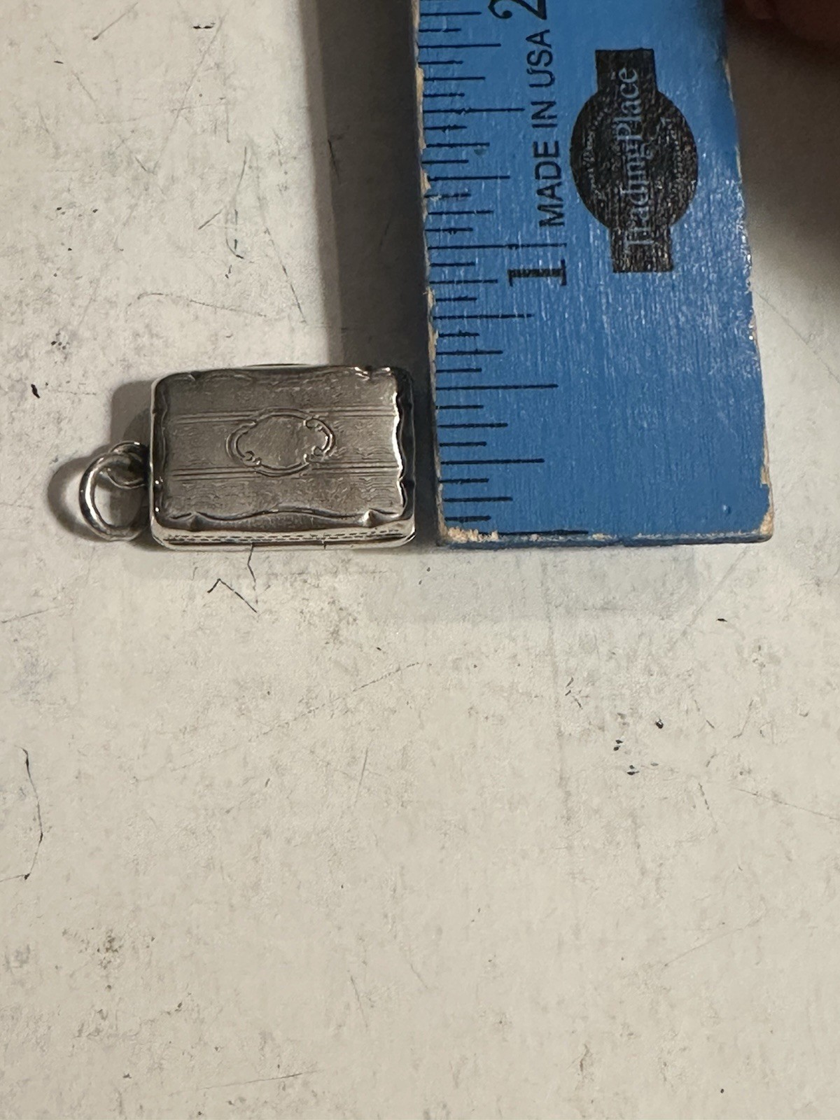 VICTORIAN SILVER VINAIGRETTE FREDERICK MARSON BIRMINGHAM 1862 PENDANT ENGRAVED