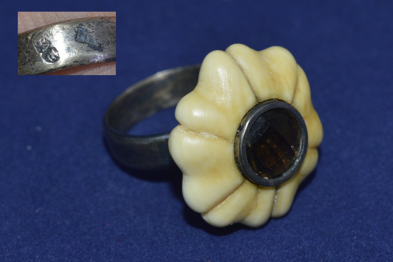 ANTIQUE russian Imperial 19 century ! Ring jewelry SILVER 84 vintage flower old