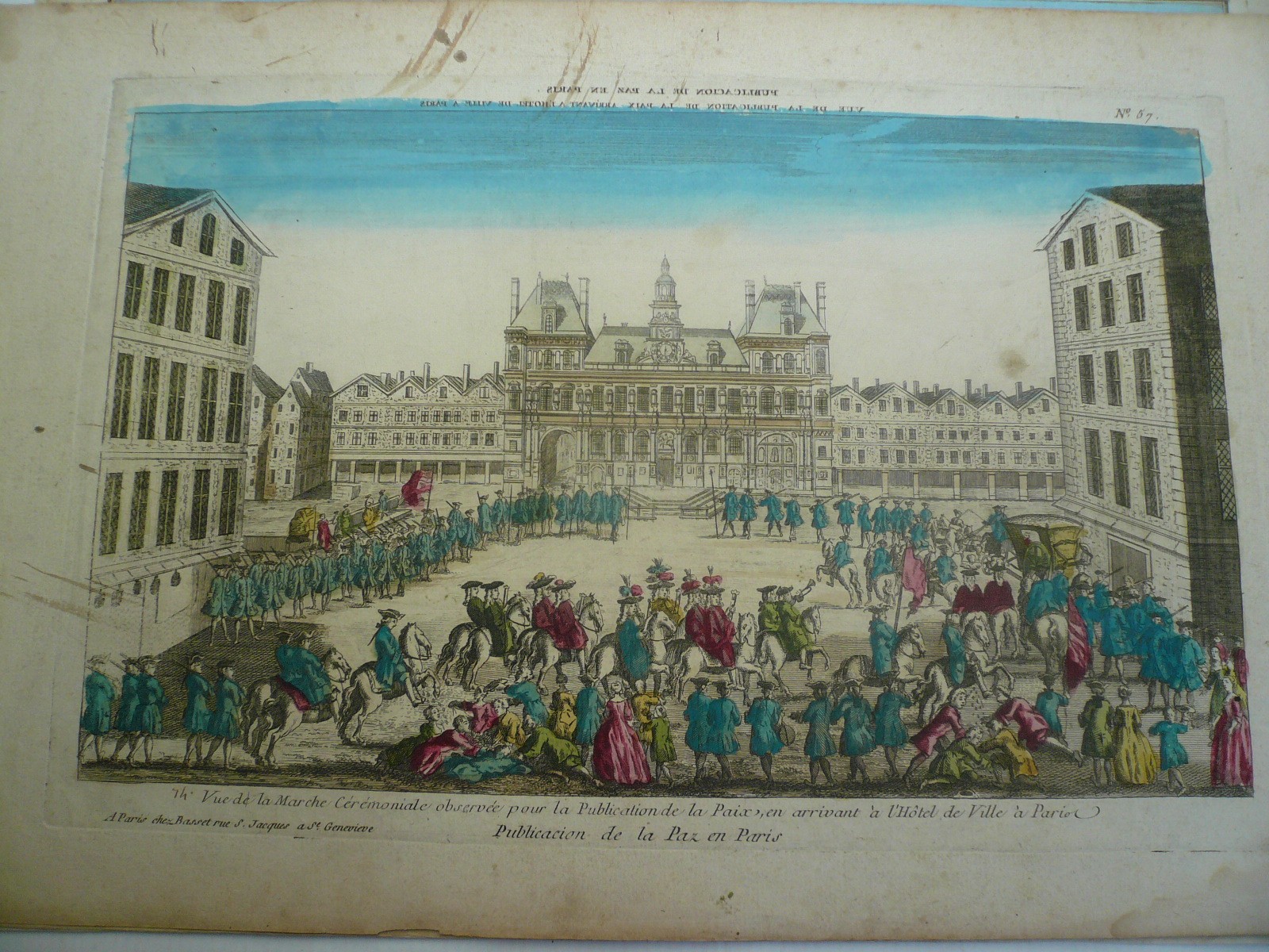 Paris,Hotel de Ville, anno 1780, Optical Print, Basset Optical print,