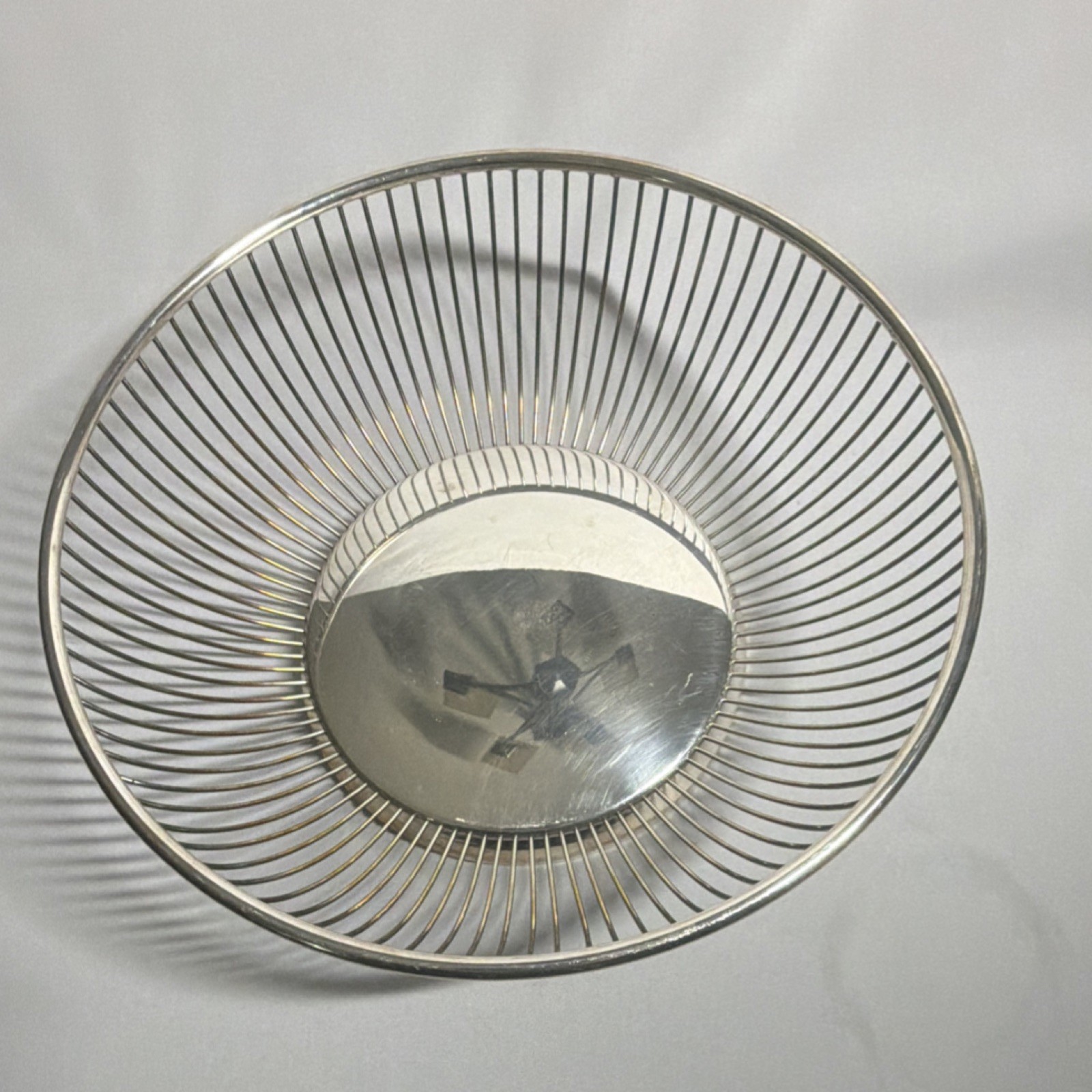 Gorham Silverplate Wire Basket Italy Vintage Decorative Bowl EUC