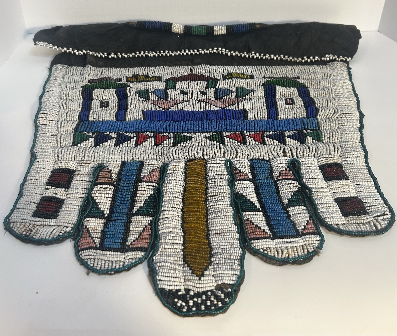 VintageAfrican Ndebele Beaded Leather Apron Panel – Handcrafted Ethnographic Art