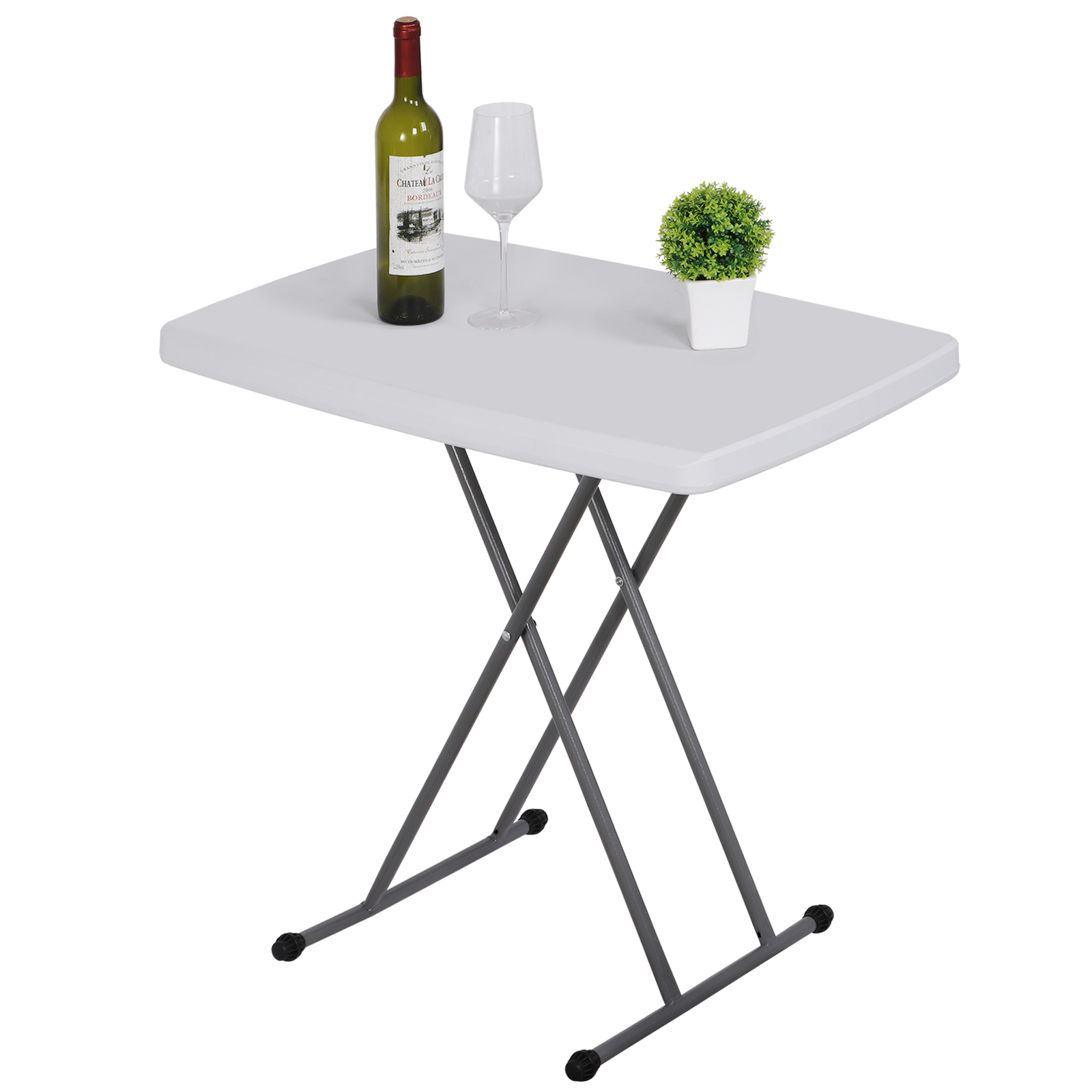 Adjustable 30″ Folding Table Laptop Metal Frame Camping Table Indoor Outdoor