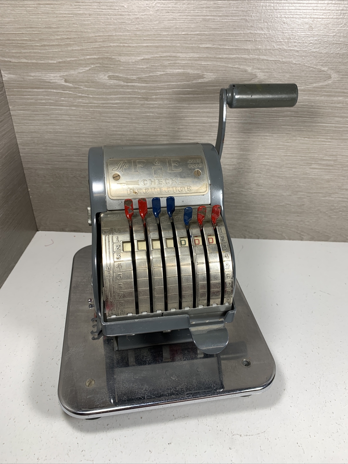 Vintage Hedman Company F & E Check Protector Writer Series 800B Business Machine