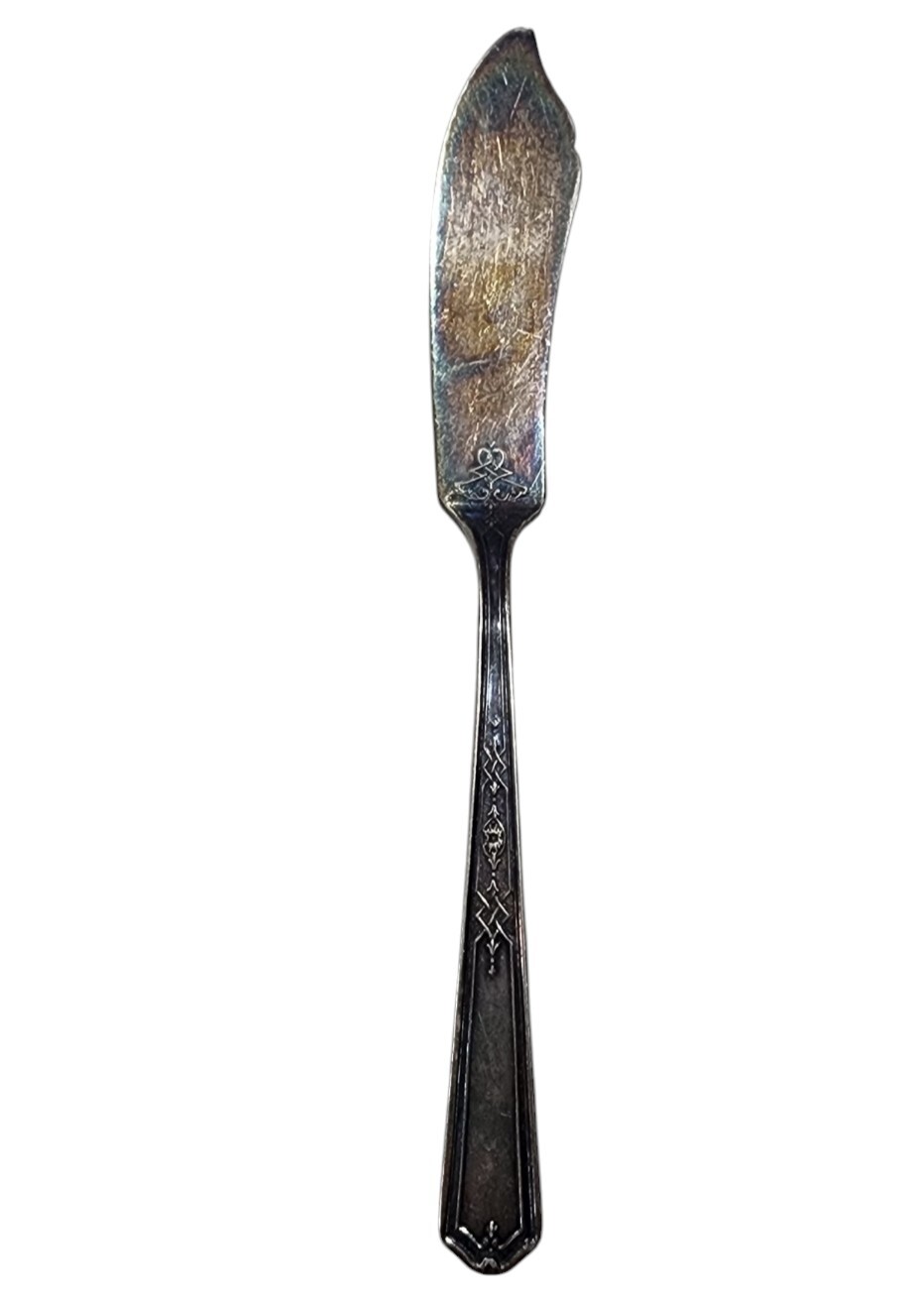 Oneida Community MARY STUART Silverplate Tudor Flat Handle Master Butter Knife