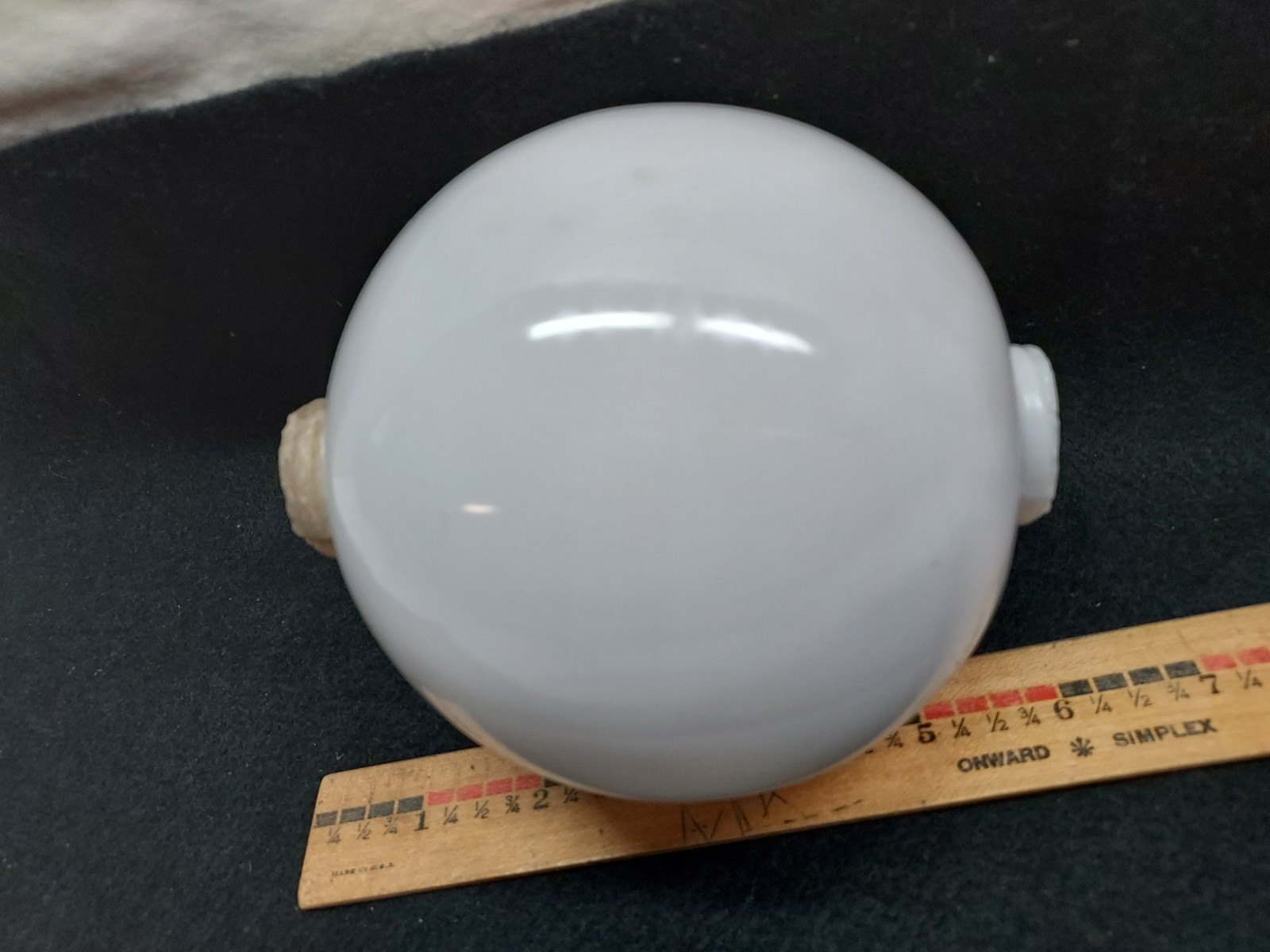Antique White Glass Lightning Rod Ball Globe Weathervane – 0218263