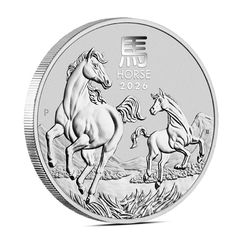 2026 1/2 o z Perth Lunar Year of the Horse SiIver Coln (BU)