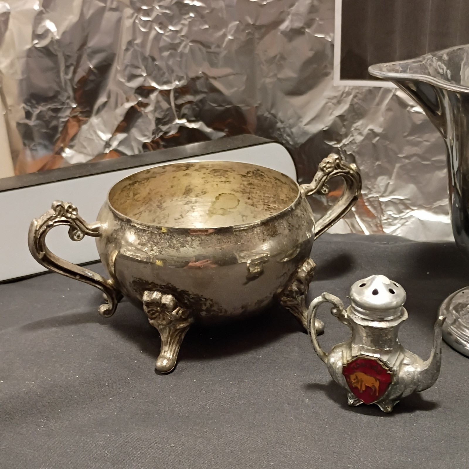 Stevens & Curtiss Co Farberware Silverplate Mixed Lot Mug Creamer Shakers