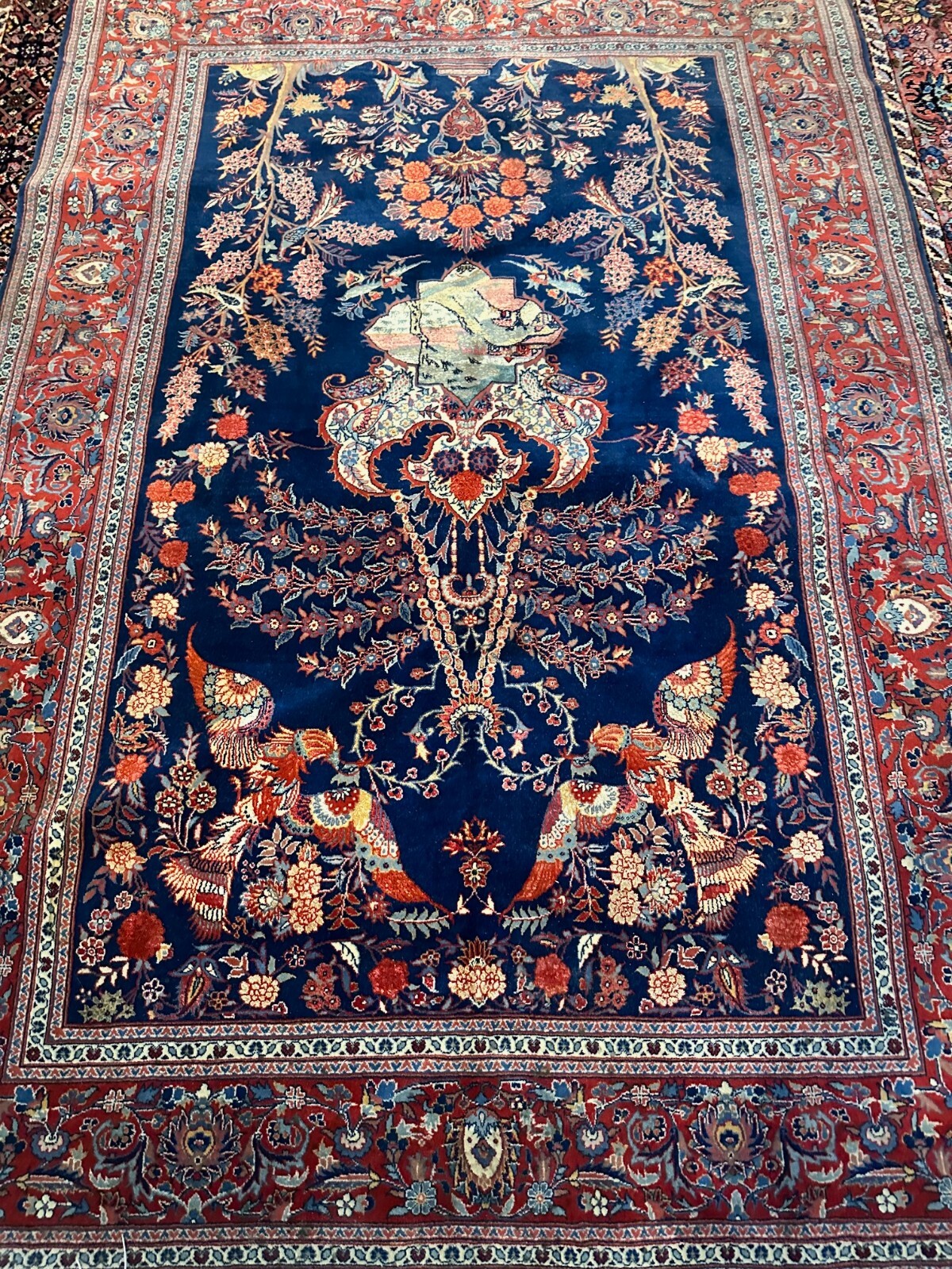 Stunning Antique Handmade Oriental Rug Tree of Life Design,Mint Condition, 5’x7′