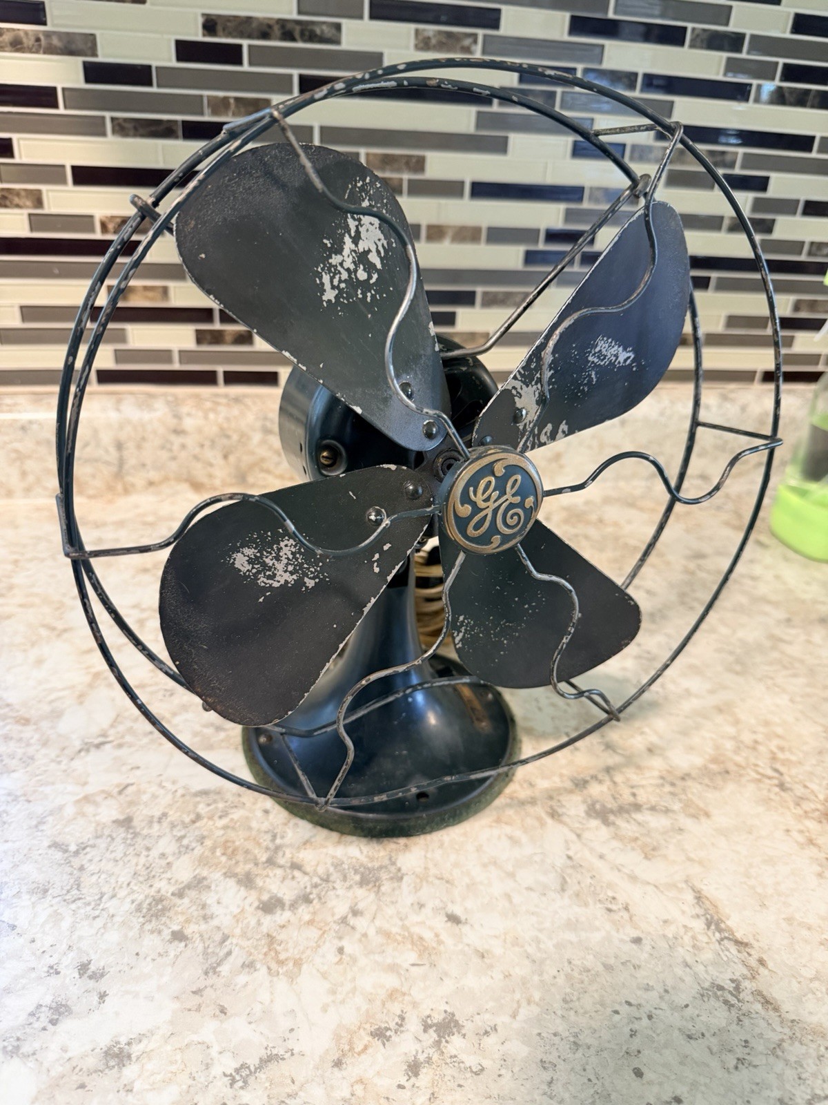 Circa 1930 8″ GE All Original Stationary Desk Fan-works