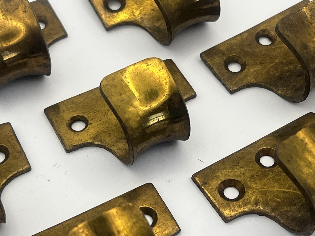 Sash Lift Solid Brass Pack 12 Window Finger Pull Hook 2″ 50mm Vintage Original