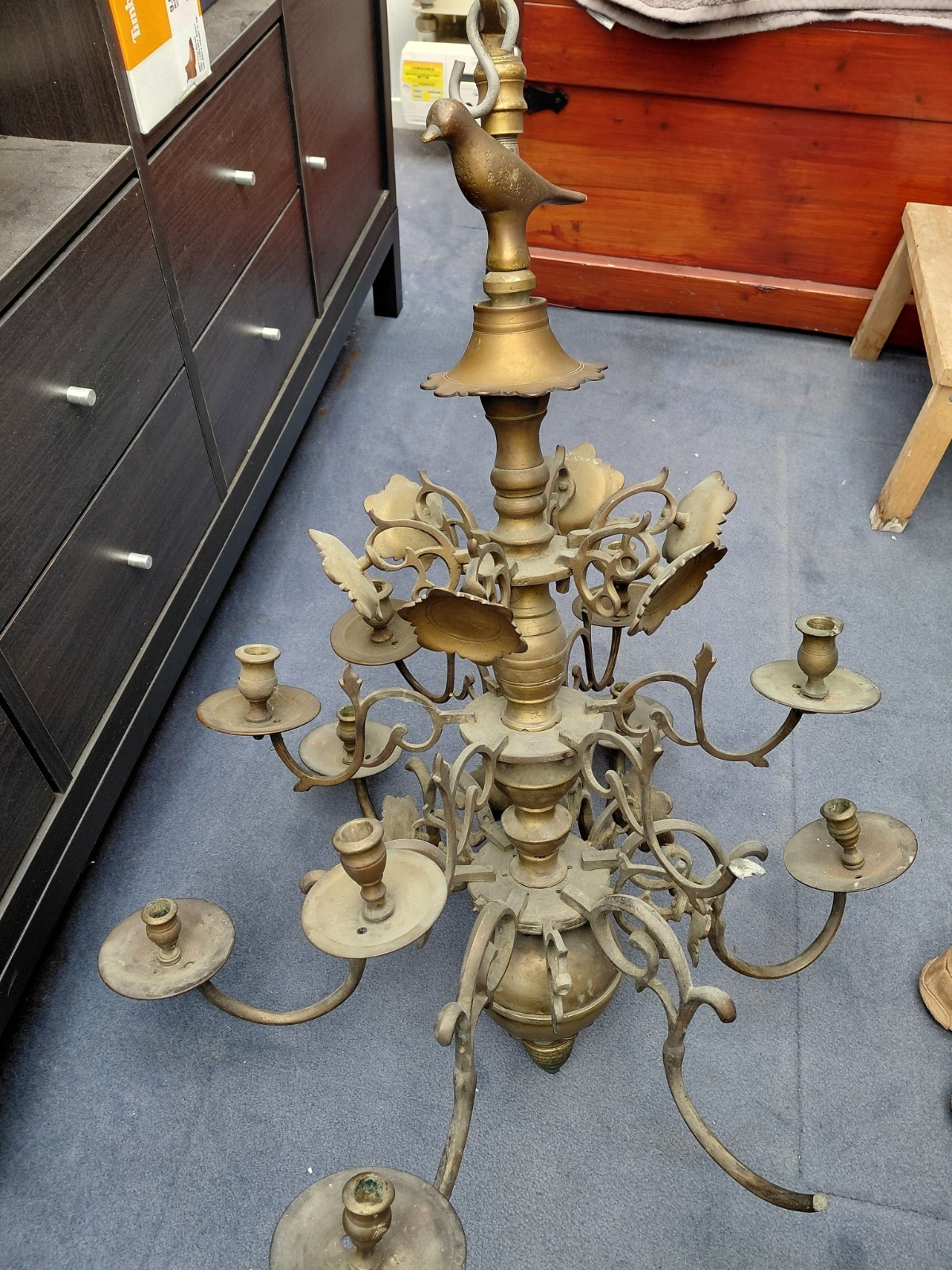 Antique French Candelabra Brass .