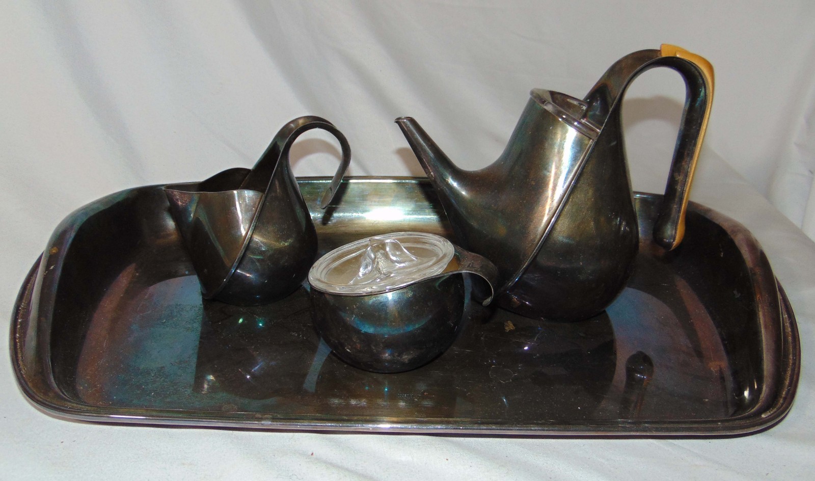 Tousquet Oscar for Alessi Orando Silverplate Teaset