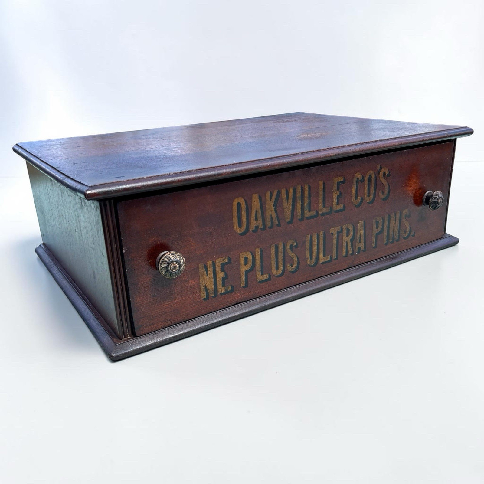Antique Oakville Ultra Pins Sewing Spool Cabinet Mercantile Store Display Case