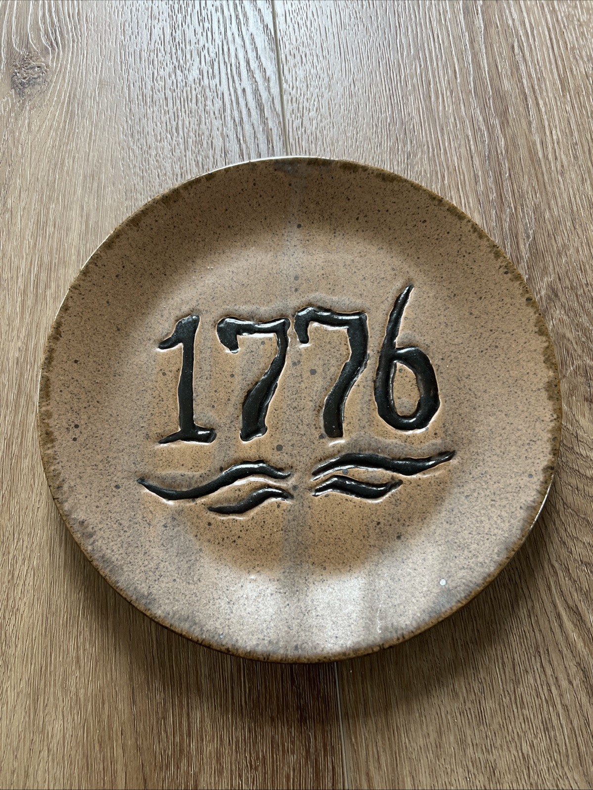 Handmade 1776 Ceramic Plate- Carved On Back #103