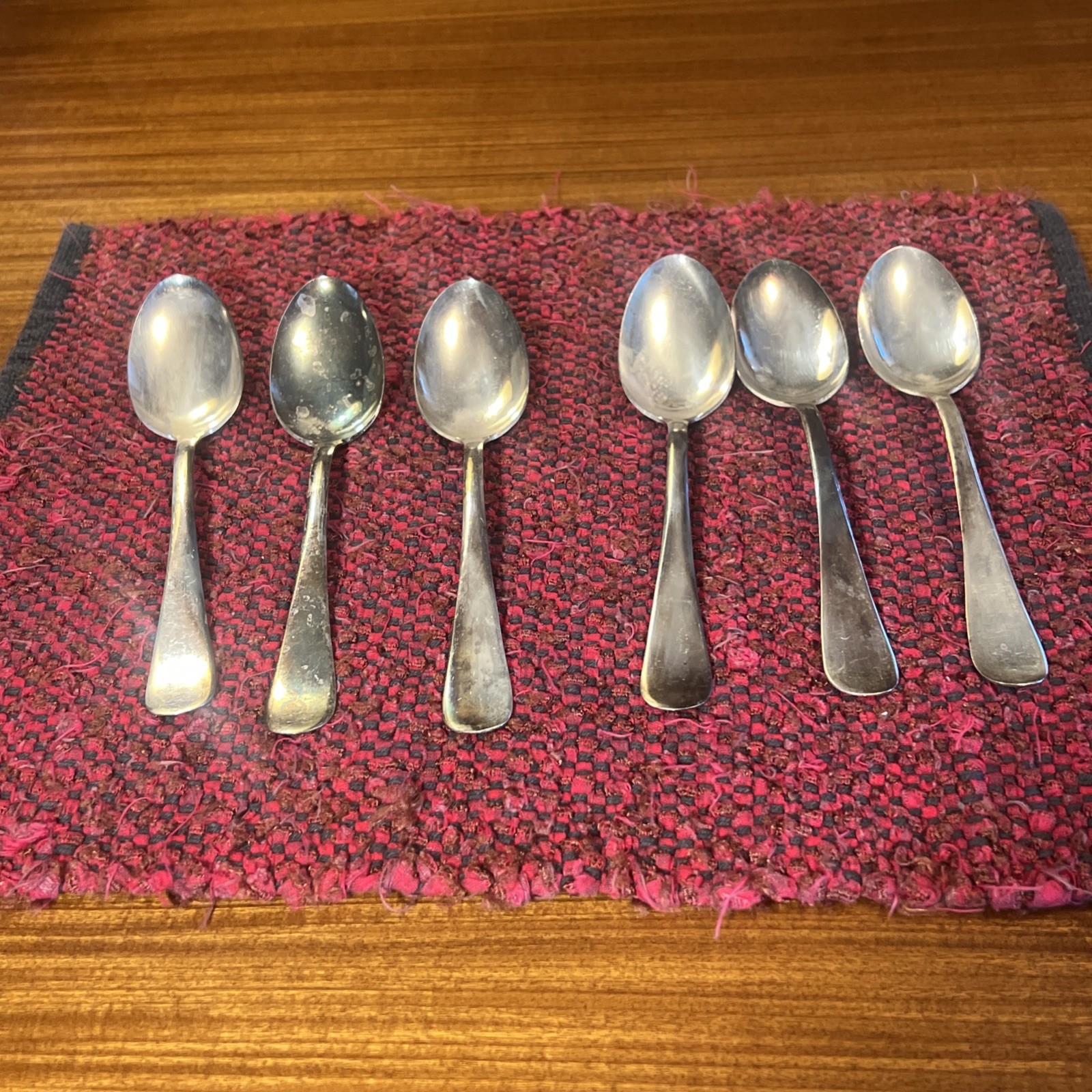 Antique Silverplate Oval Soup Spoon Set Of 6 BENEDICT PLATE Silverware 7.25”
