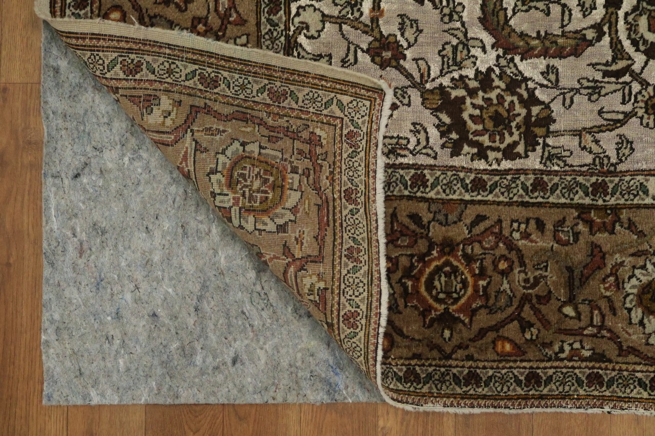 Silk & Wool Vintage Antique 4×7 All-Over Traditional Area Rug Beige & Brown