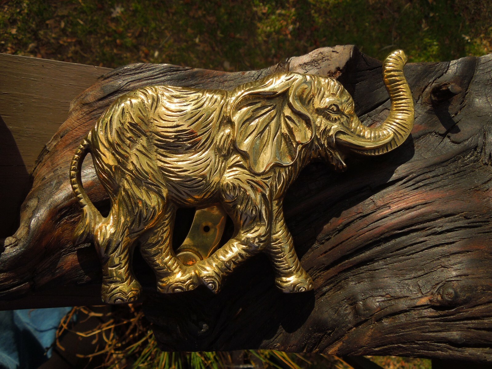 Vintage Large PENCO Brass Elephant Trunk Up Door knocker