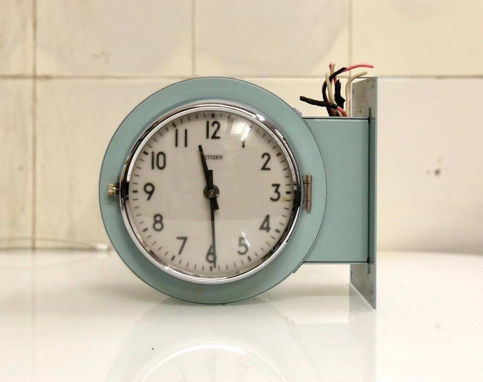 Citizen Double-Sided Industrial Wall Clock – Rare Retro School Clock – Japan