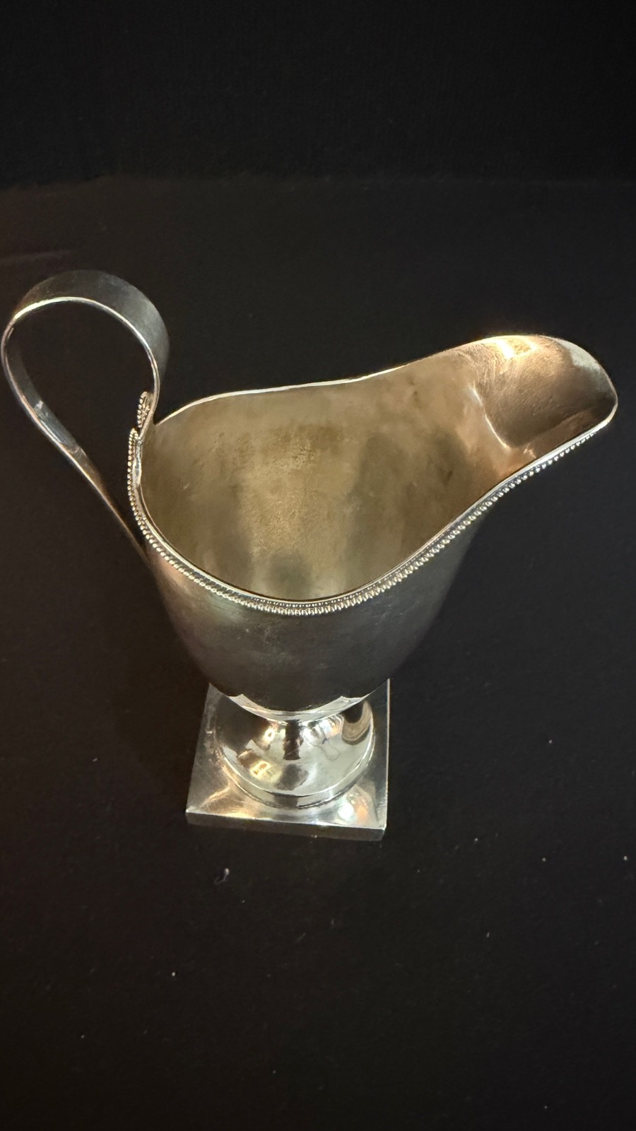 American 18th Century Coin Silver Helmet Cream Jug Circa 1786