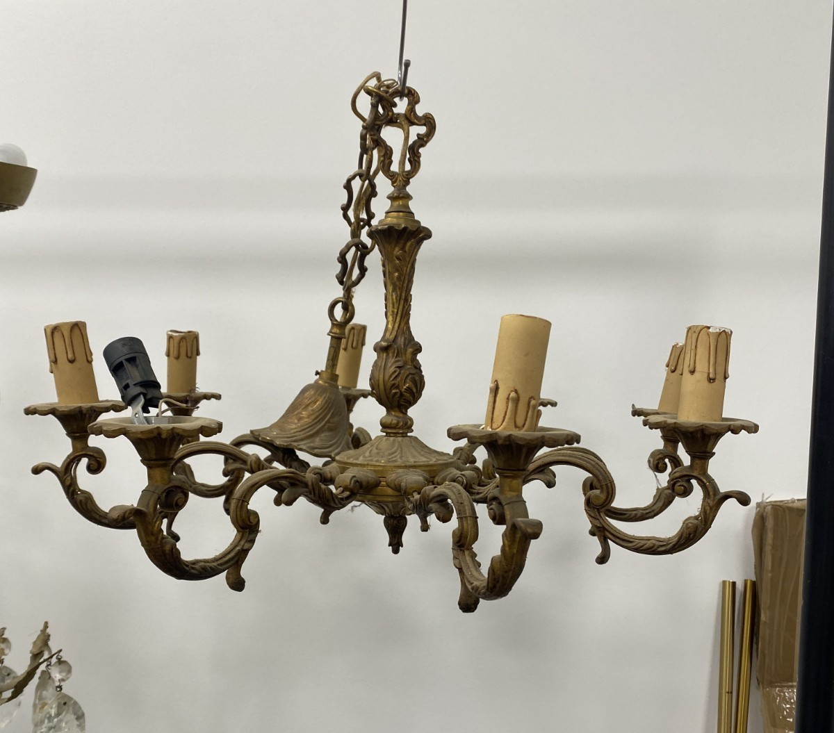 Antique French 8 Arm Chandelier H42cm W56cm