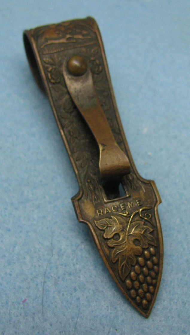Antique Victorian Brass Raceme Picture Rail Hook Dated 1877