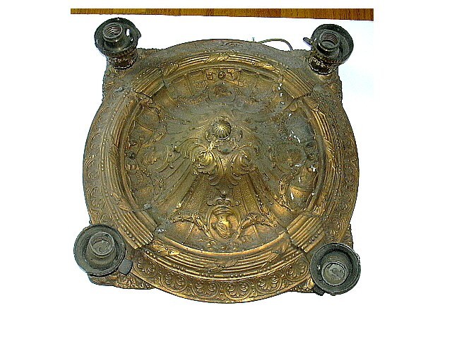 Antique 4 Socket CAST IRON CEILING Light Fixture