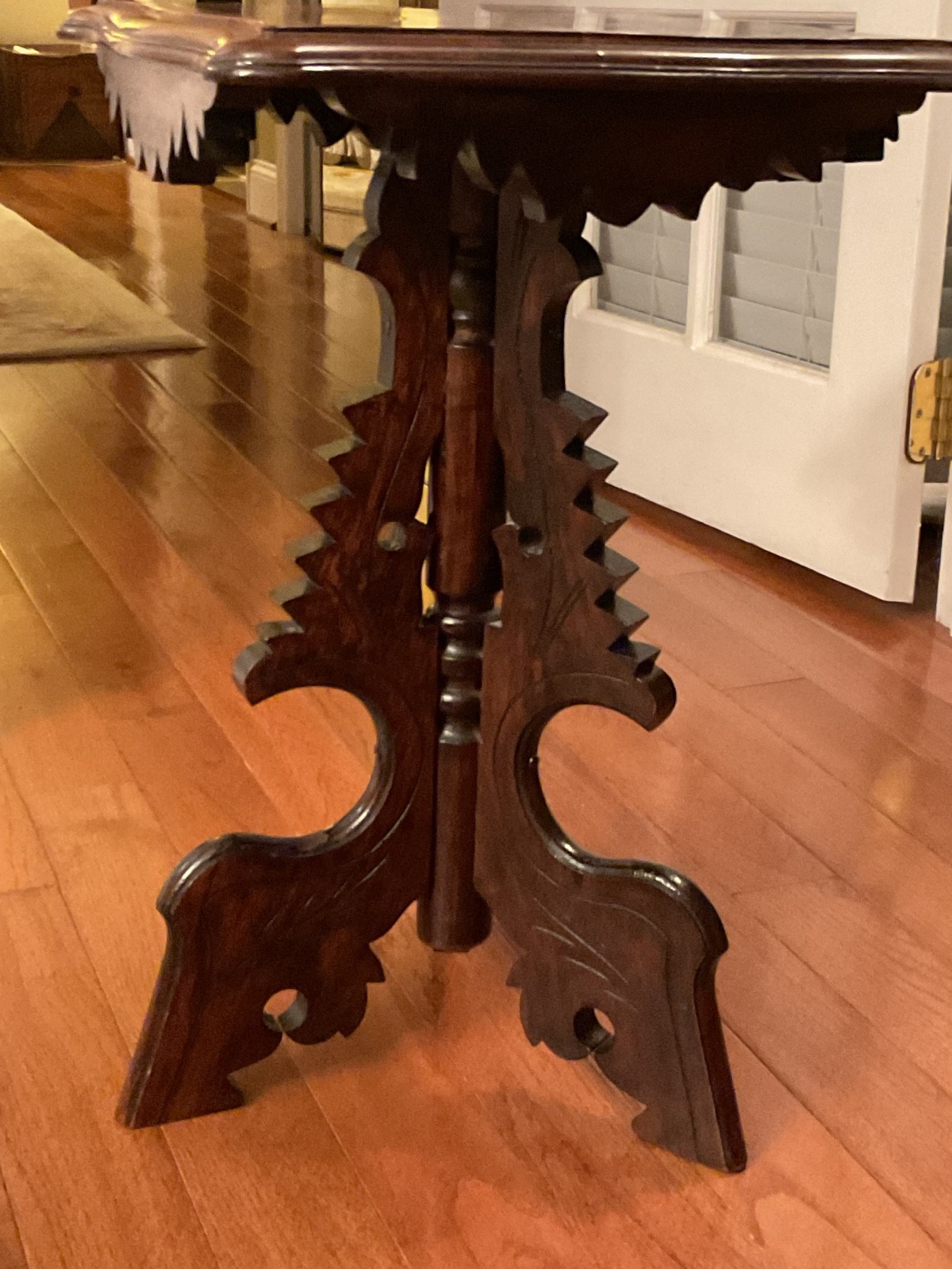 Antique Eastlake Carved Walnut Stand or Occasional Table