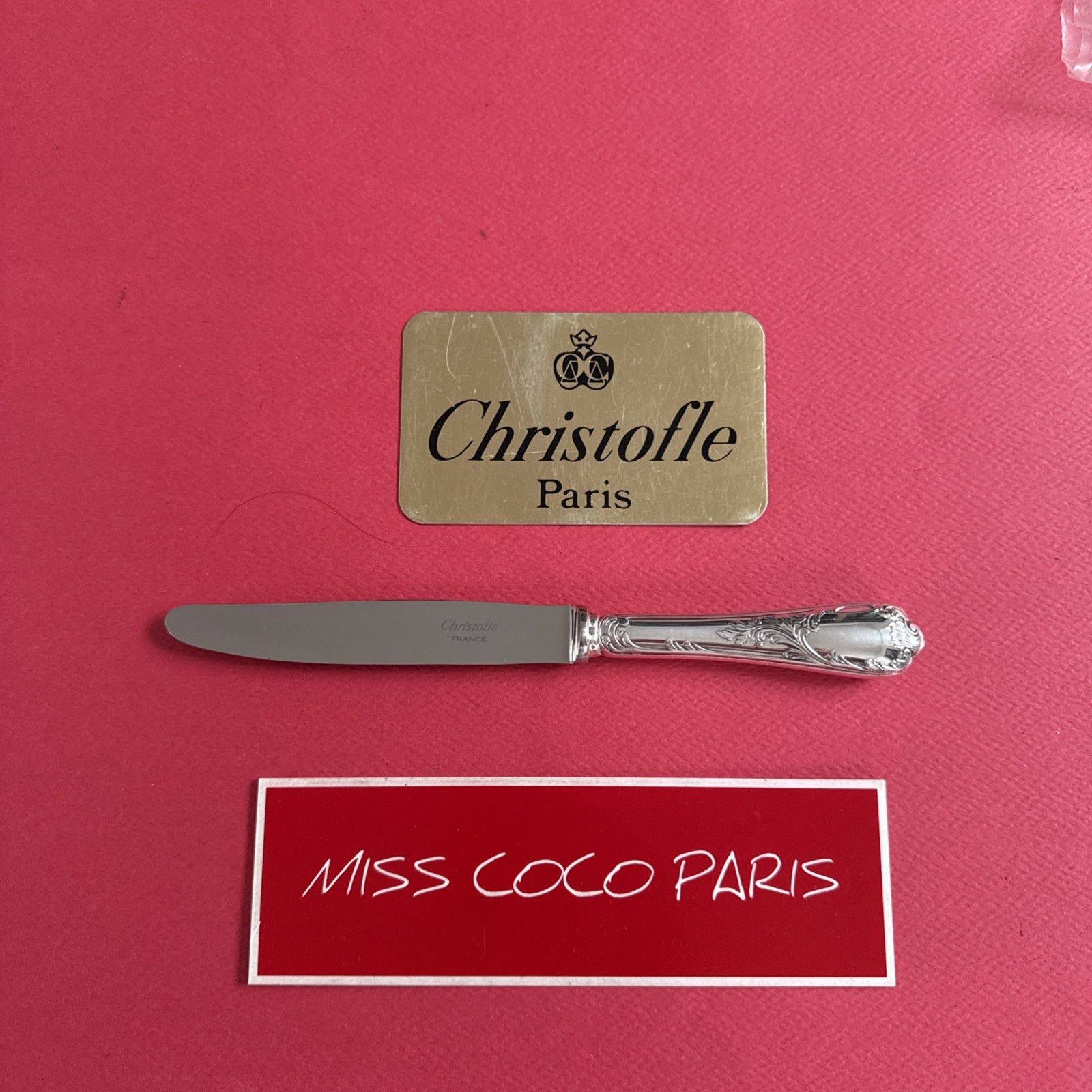 Couteau Fruits Christofle France 7 1/8in Marly Very Bel Condition Metal Silver