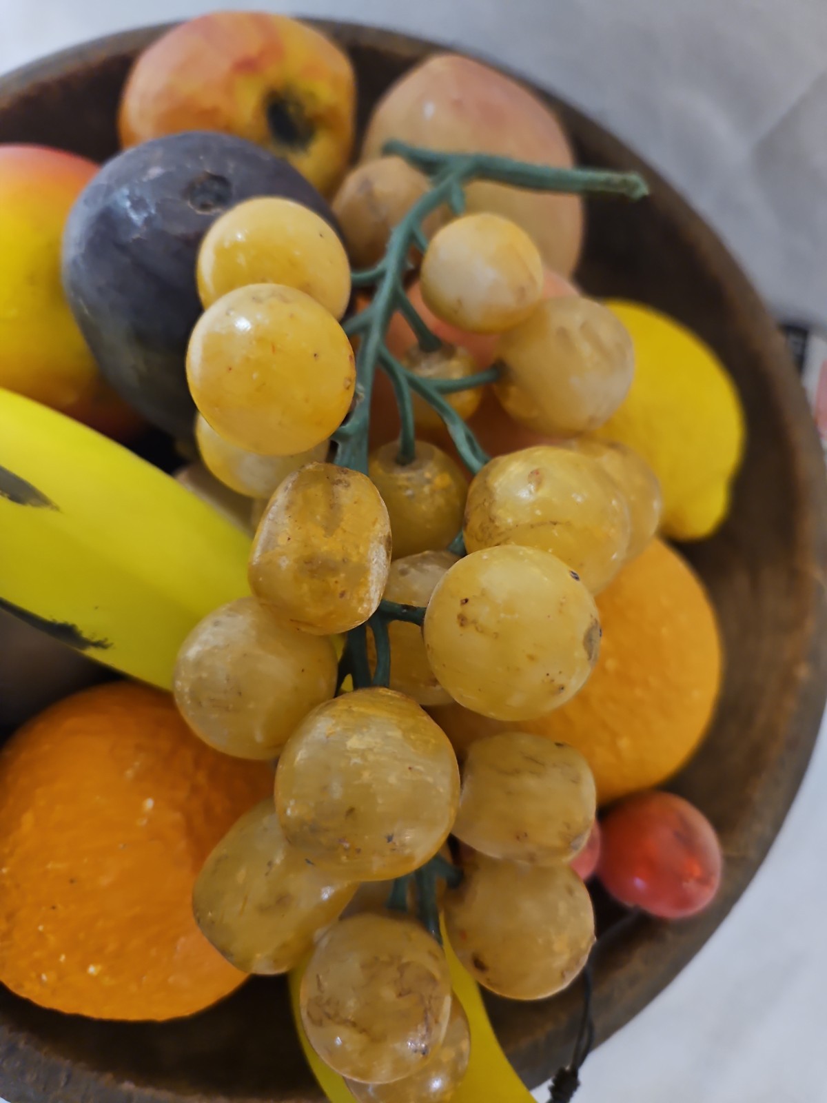 Vintage Italian Alabaster Stone Fruit Golden Grapes. Grapes ONLY