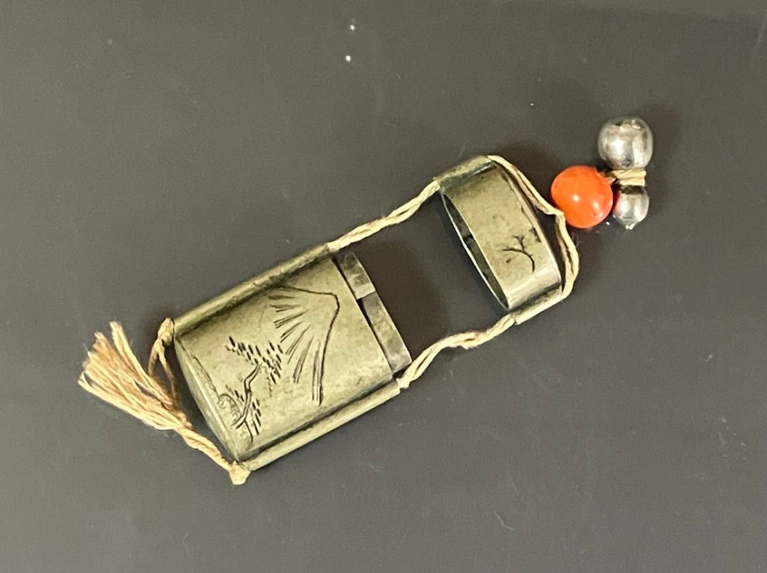 Brass inro (small decorative container) from the Meiji and Taisho periods