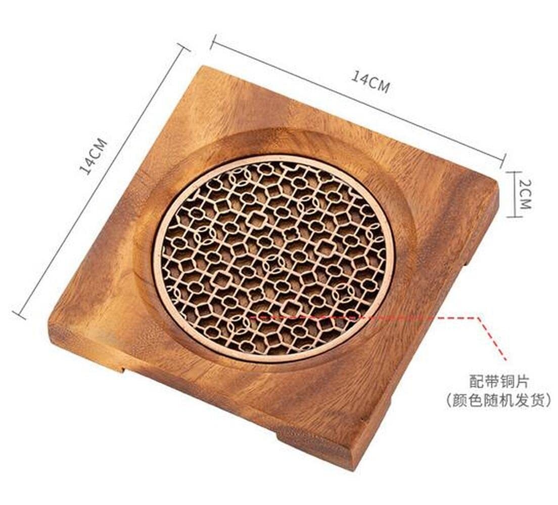 14cm Wooden Tea Holder Cup Mat Tea Tray Tea Set Tea Ceremony Decor