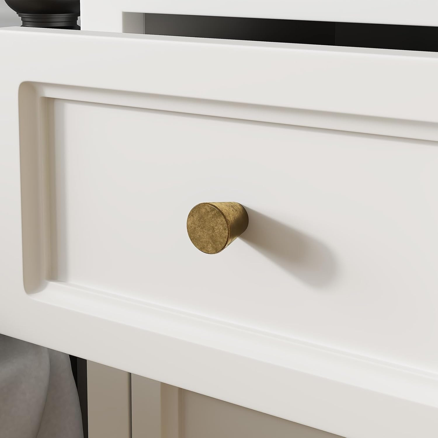 10 Pack Antique Brass Cabinet Knobs Drawer Knobs Vintage Small Drawer Pulls roun