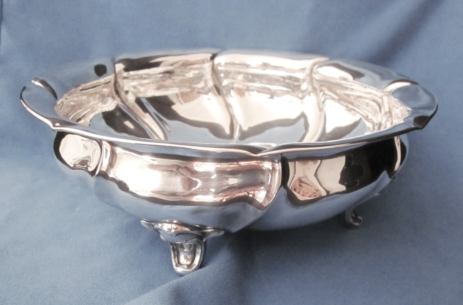 Antique 830S Silver 4 Footed 9″ Serving Bowl 408 g Norway Scandinavian
