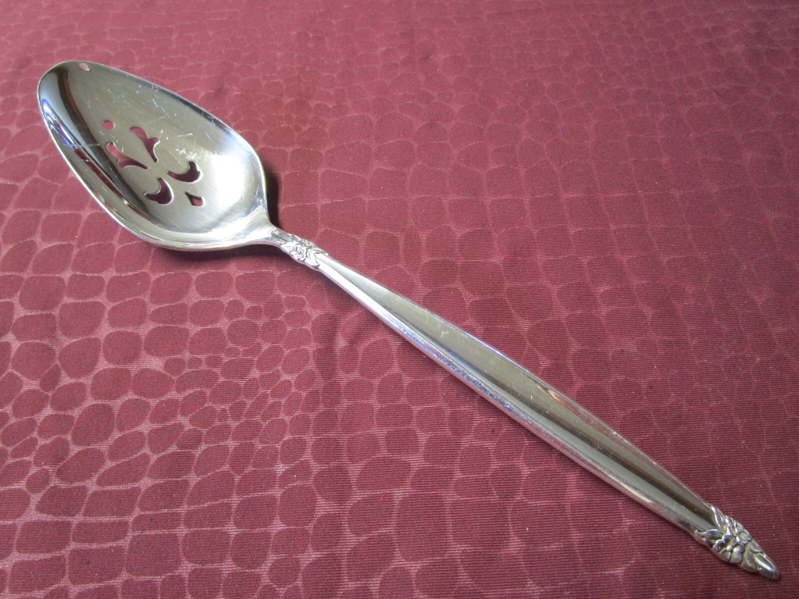 GARLAND 1914 Pierced Serving Spoon Art Nouveau Silverplate No Monogram BU