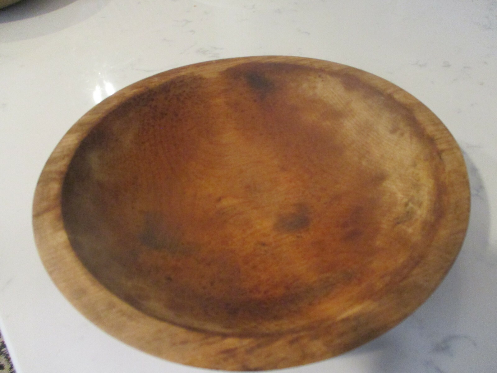 Antique wood primitive bowl. Out of round. Patina