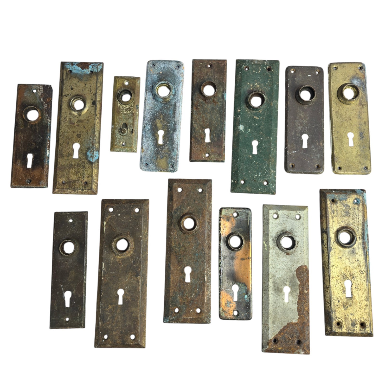 Vintage Door Plate Keyhole Escutcheon Plate Lot Of 14