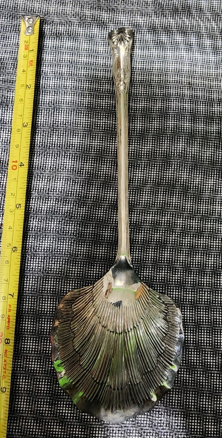 OLD STYLE KINGS PATTERN SILVERPLATED SHELL BOWL CASSEROLE SERVING SPOON🥘